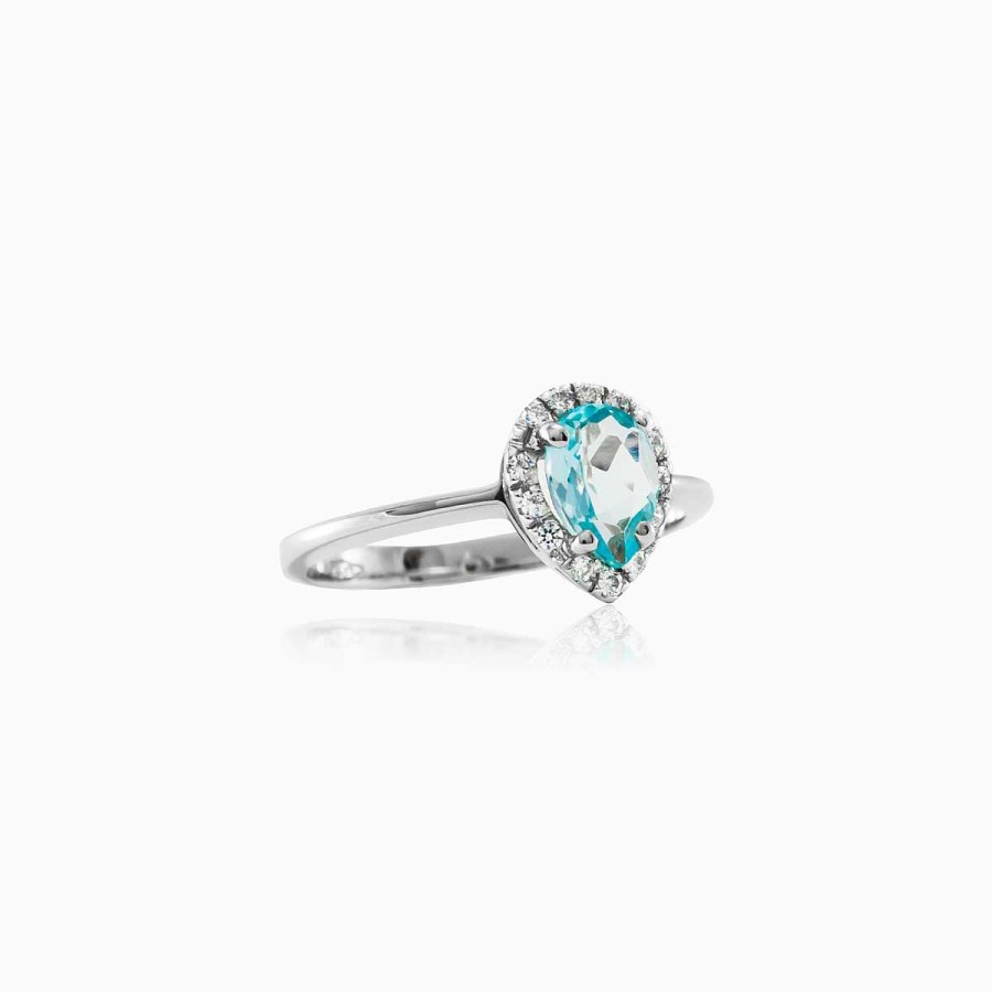 Woman Monte Cristo | Pear-Cut Topaz Engagement Ring