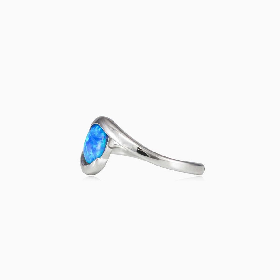 Woman Monte Cristo | Softly Twisted Blue Opal Ring