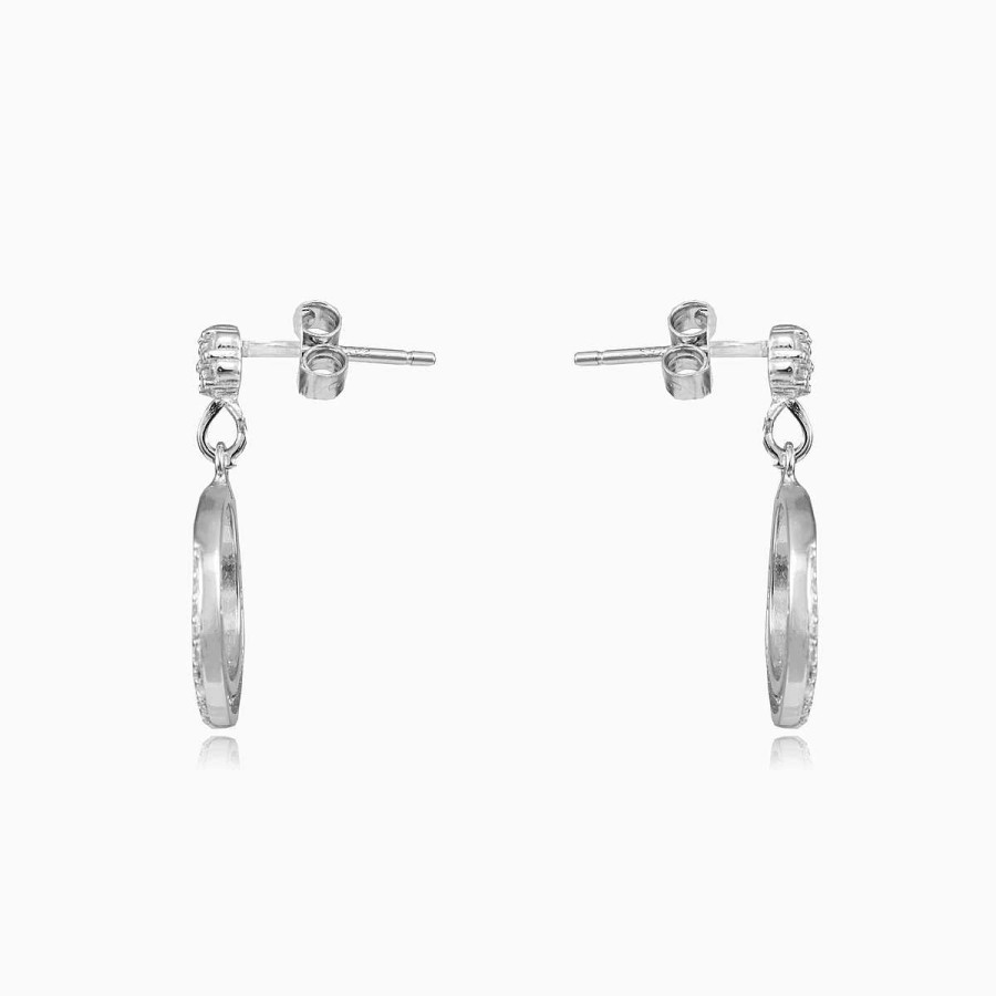 Woman Monte Cristo | Dangling Circle Silver Stud Earrings