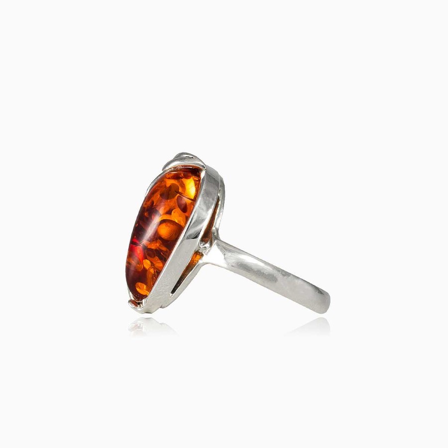 Woman Monte Cristo | Pear Amber Ring