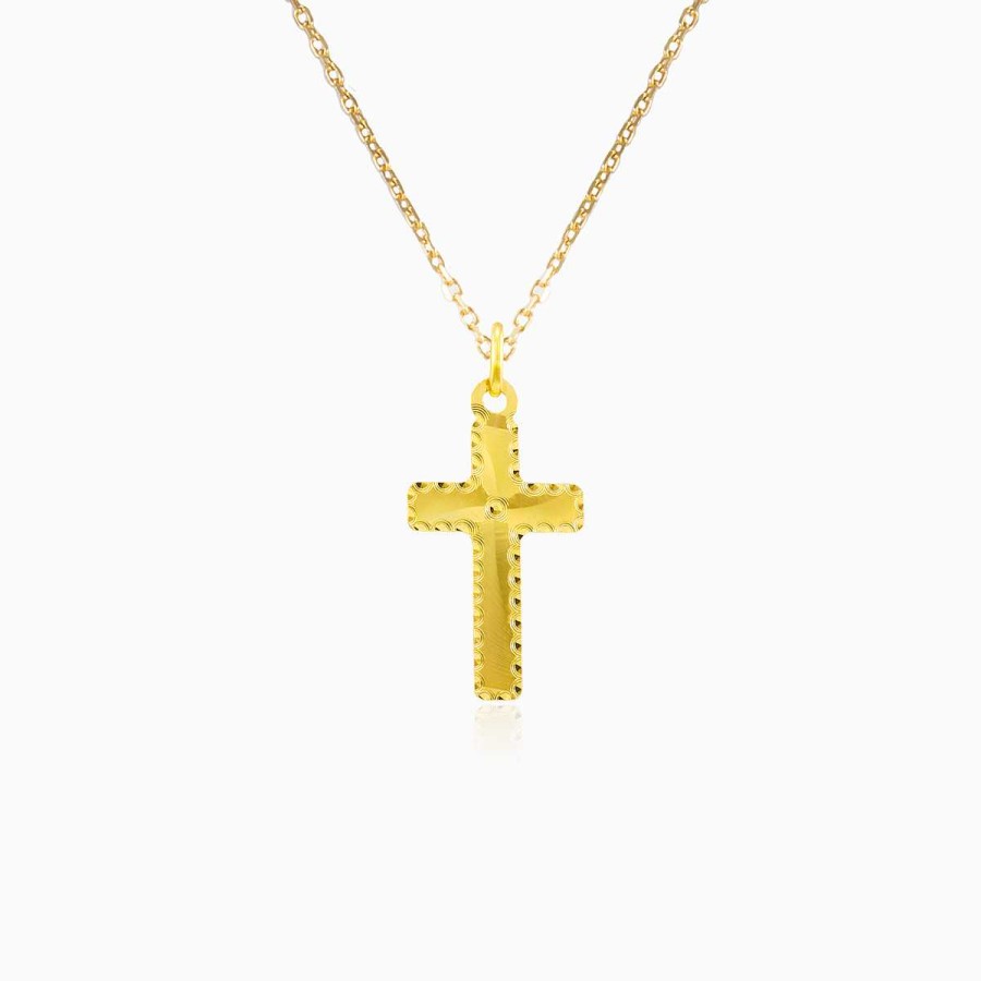 Woman Monte Cristo | Engraved Gold Cross