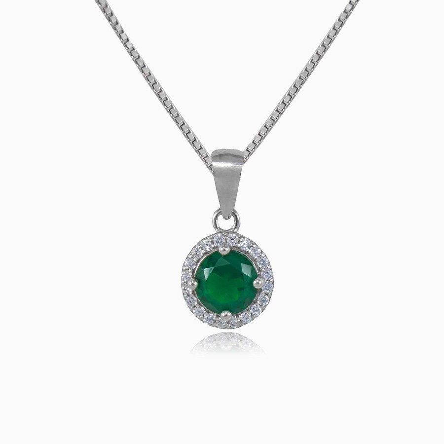 Woman Monte Cristo | Round Green Quartz Pendant