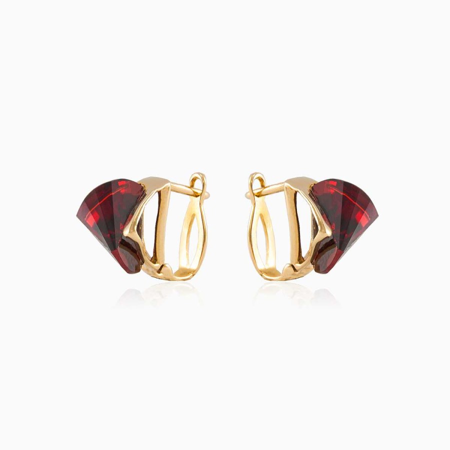 Woman Monte Cristo | Pyramid Garnet Earrings