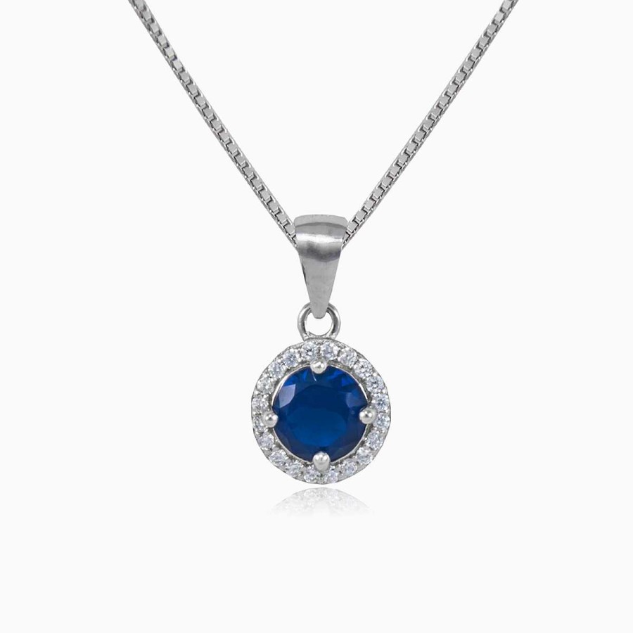 Woman Monte Cristo | Round Blue Quartz Pendant