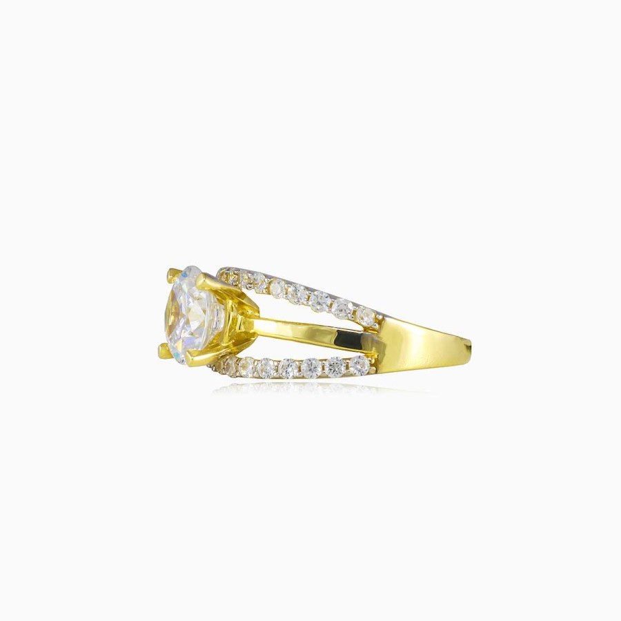 Woman Monte Cristo | Three Lines Accent Gold Ring