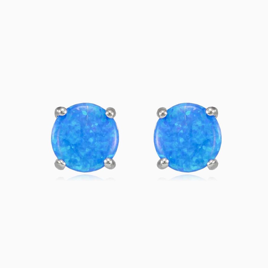 Woman Monte Cristo | Flat Blue Opal Studs