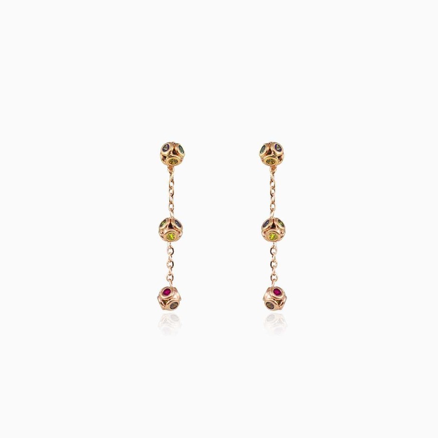 Woman Monte Cristo | Mosaico Dangling Three Balls Earrings