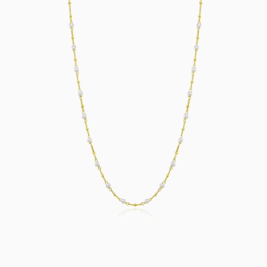 Woman Monte Cristo | Minimalistic Gold Pearl Necklace