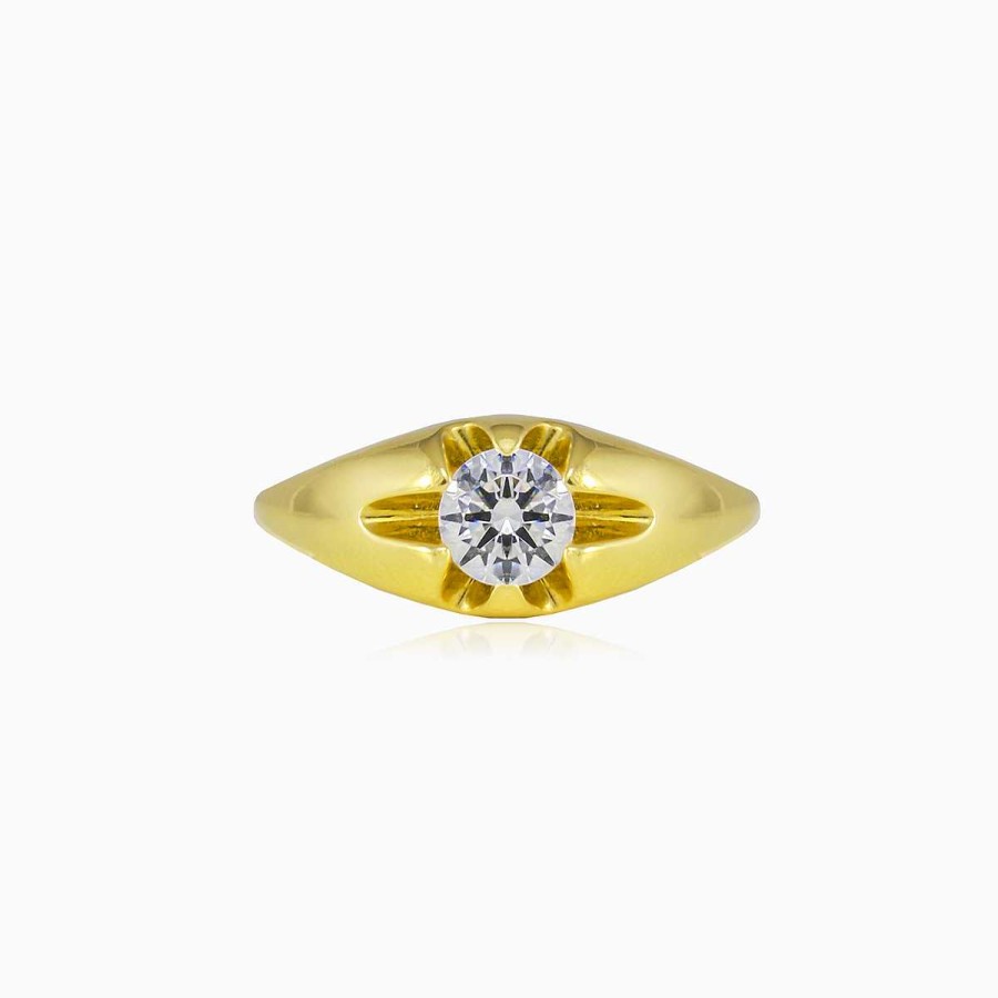 Woman Monte Cristo | Tiny Levitating Crystal Gold Ring