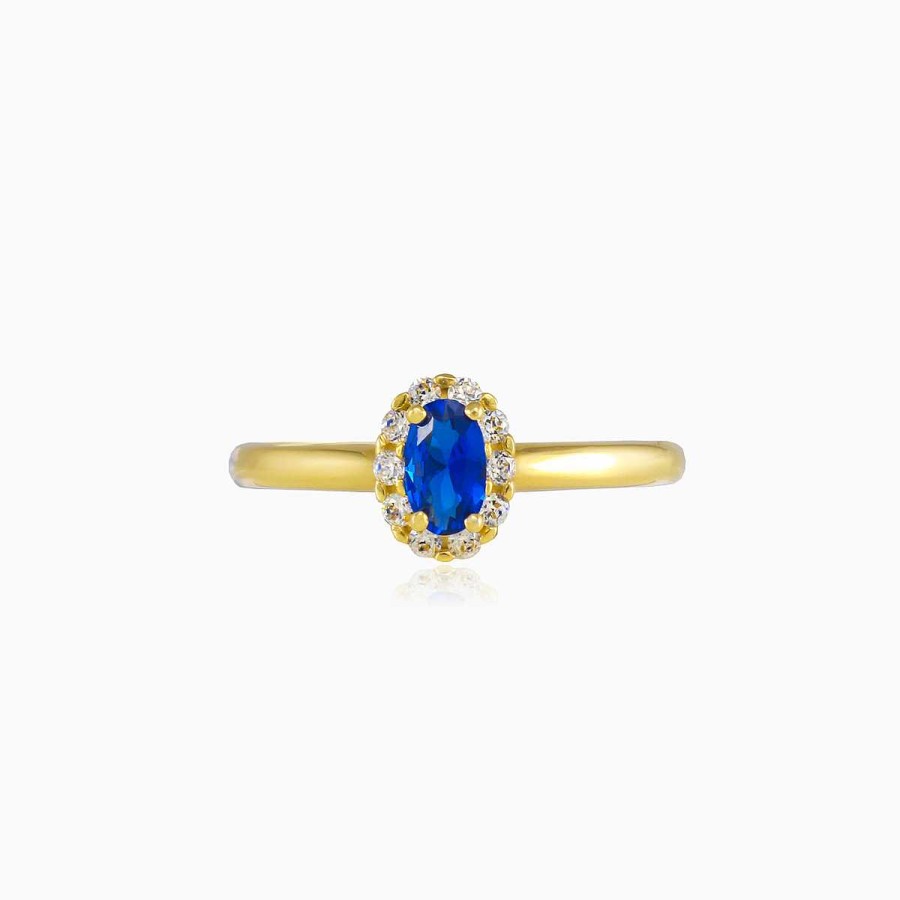 Woman Monte Cristo | Bold Oval Blue Quartz Gold Ring