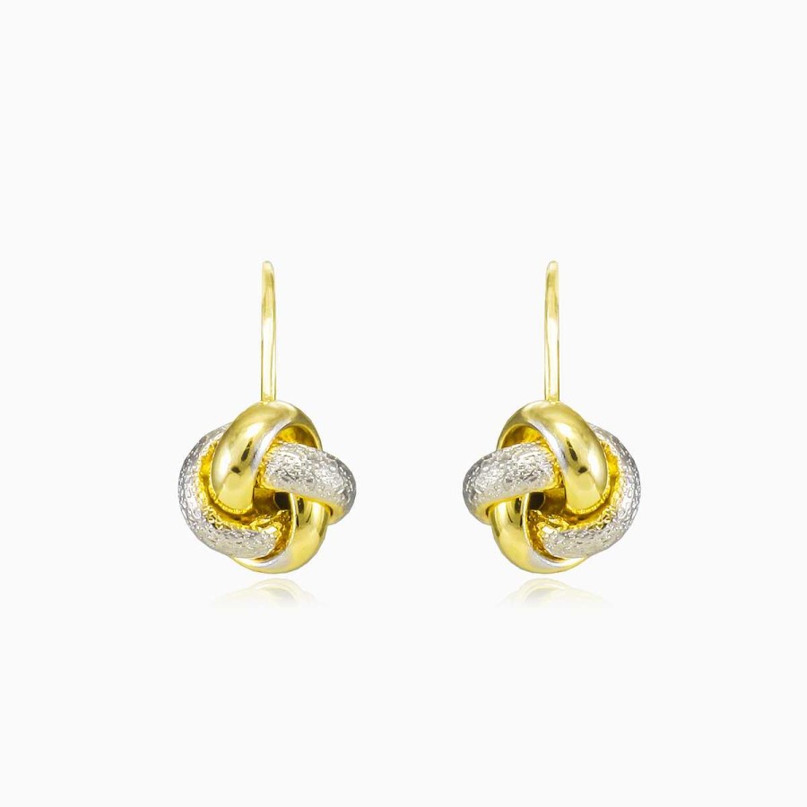 Woman Monte Cristo | Unique Knotted Drop Gold Earrings