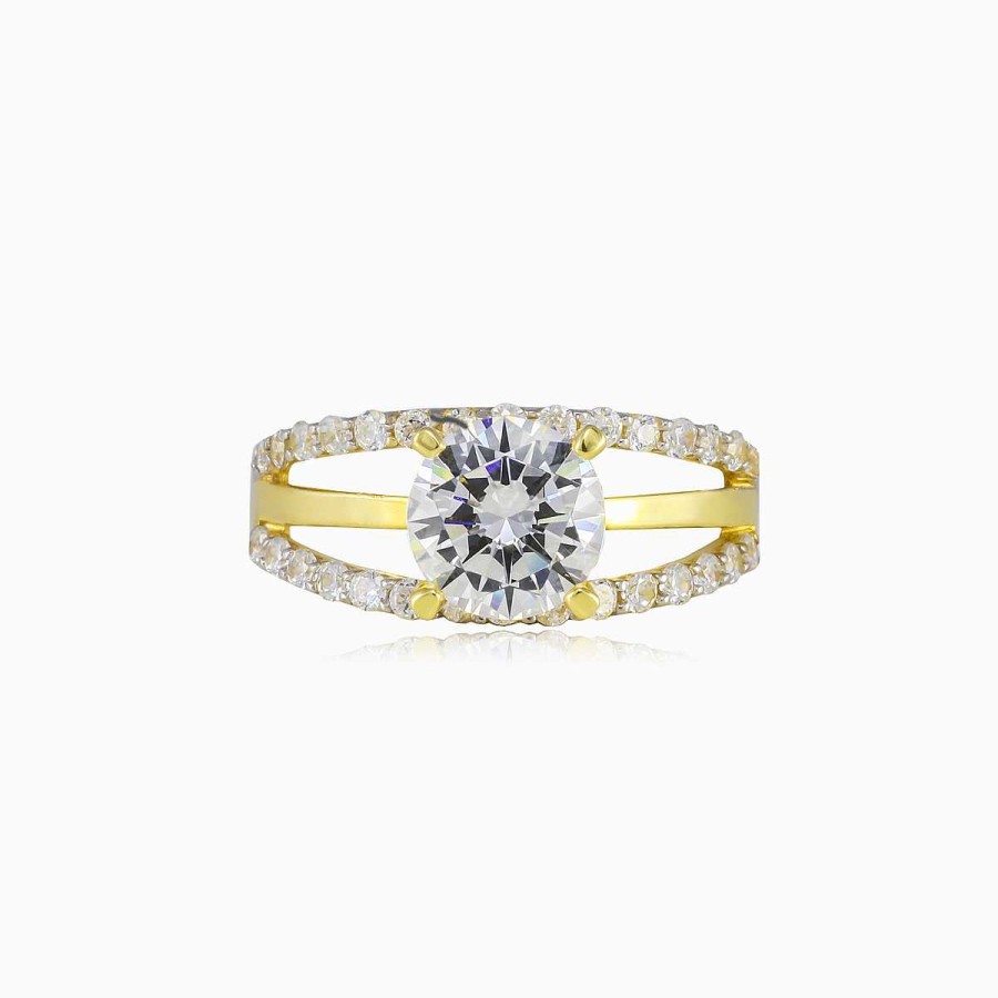 Woman Monte Cristo | Three Lines Accent Gold Ring