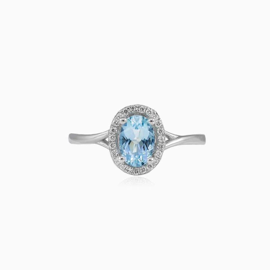 Woman Monte Cristo | Aquamarine Gold Diamond Ring