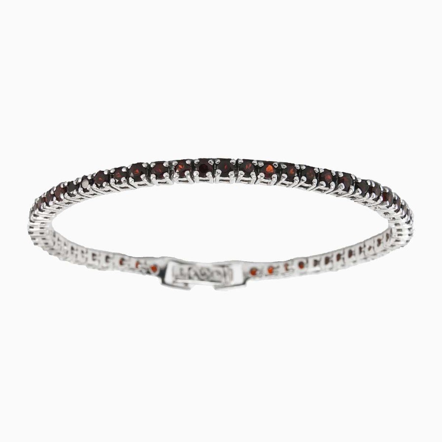 Woman Monte Cristo | Garnet Tennis Bracelet 'Skinny'