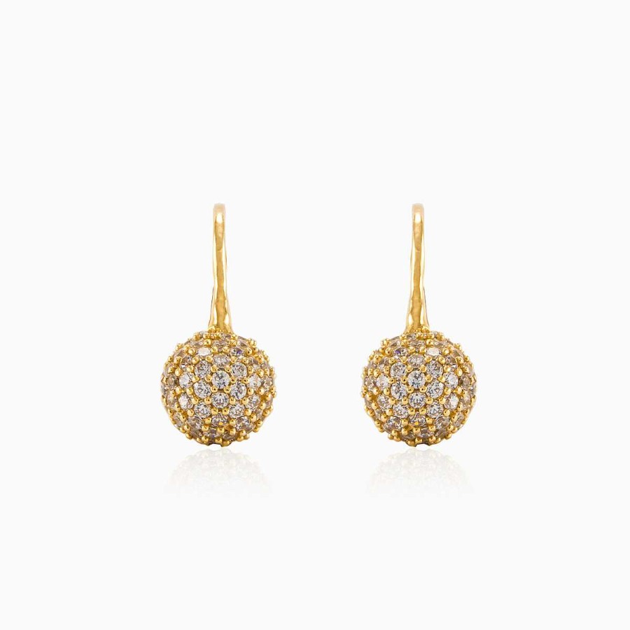 Woman Monte Cristo | Yellow Crystal Ball Earrings