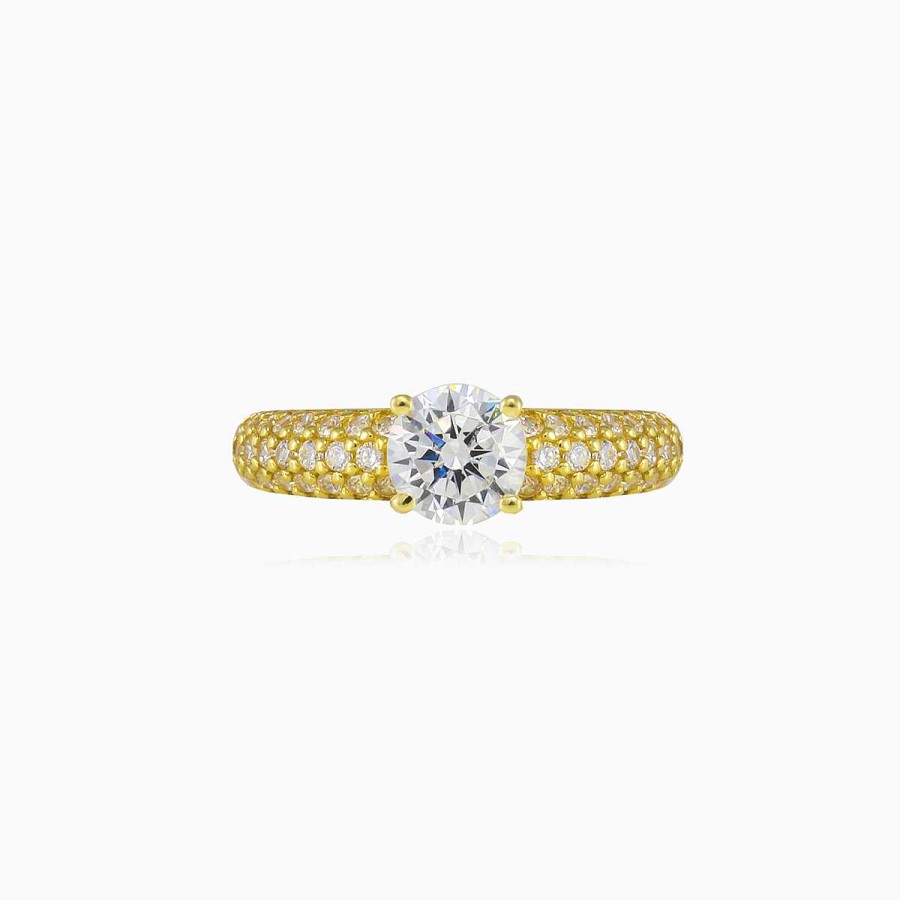 Woman Monte Cristo | Accent Pave Gold Ring