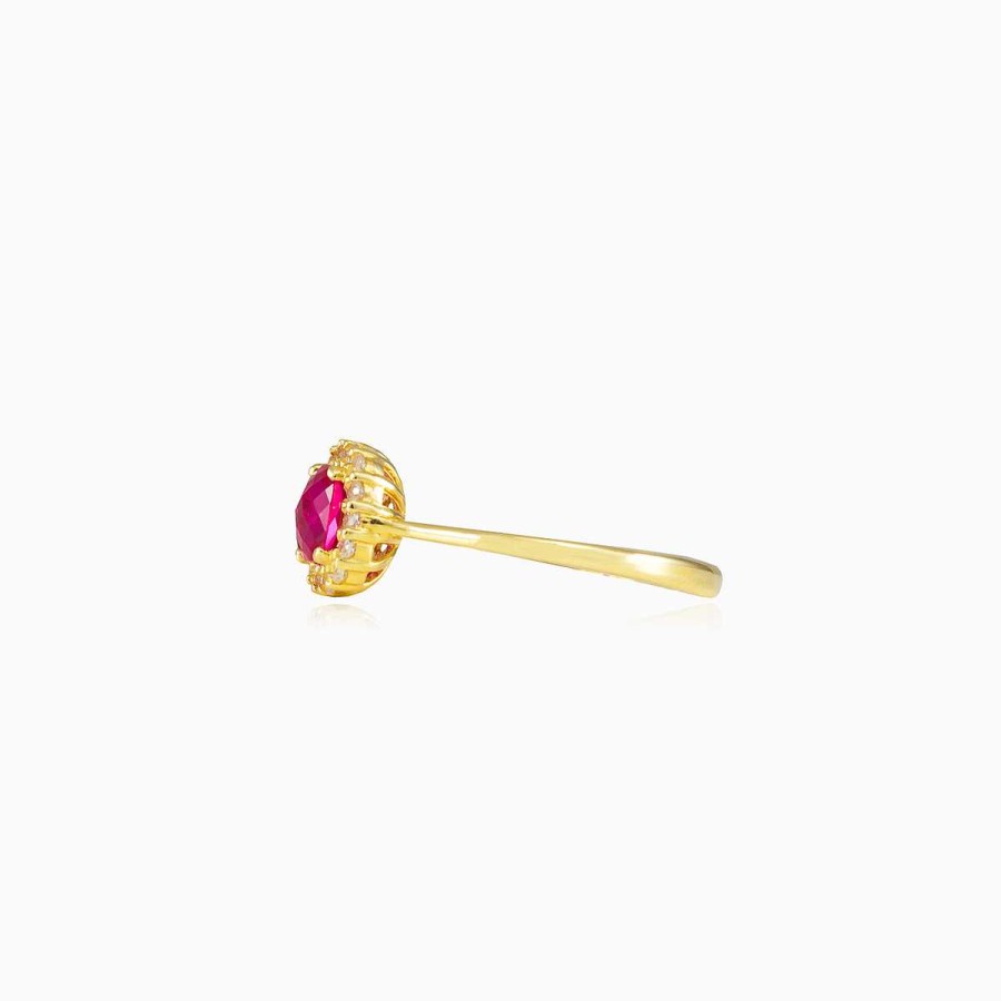 Woman Monte Cristo | Cushion Rubellite Gold Ring