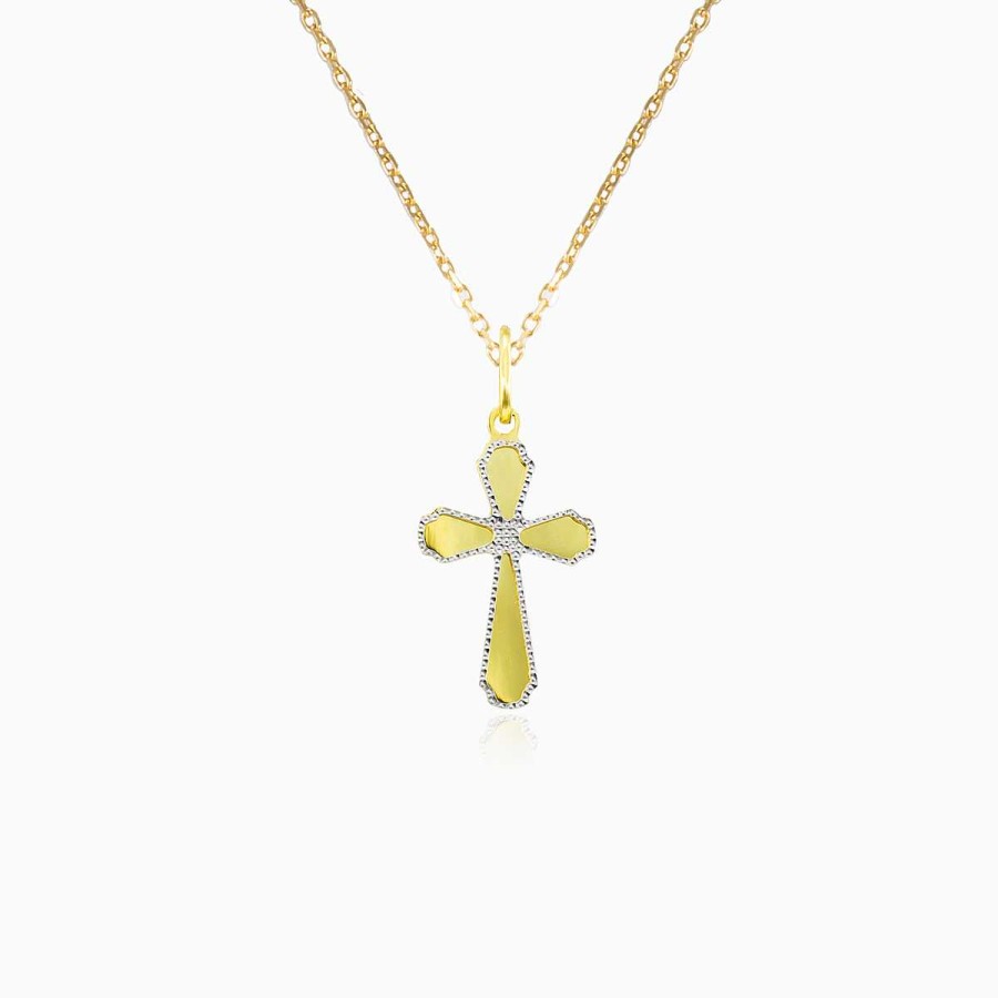 Woman Monte Cristo | White And Yellow Gold Cross