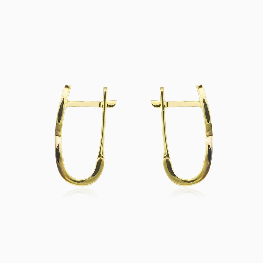 Woman Monte Cristo | Curved Lines Crystal Gold Earrings