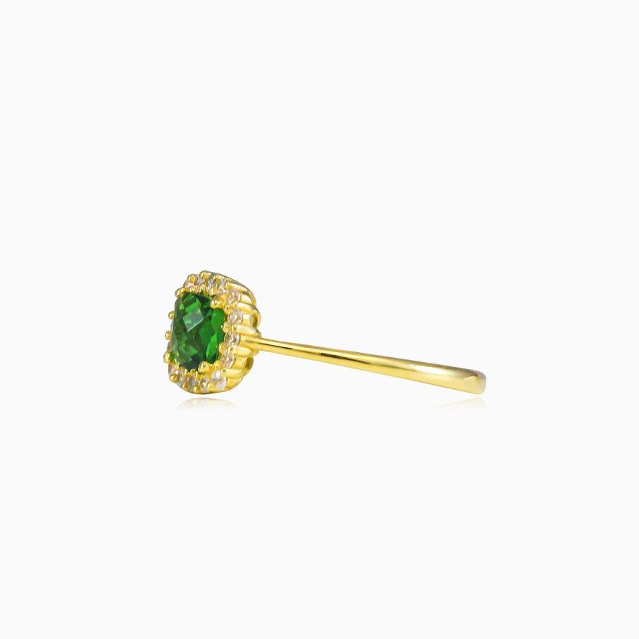 Woman Monte Cristo | Cushion Green Quartz Gold Ring