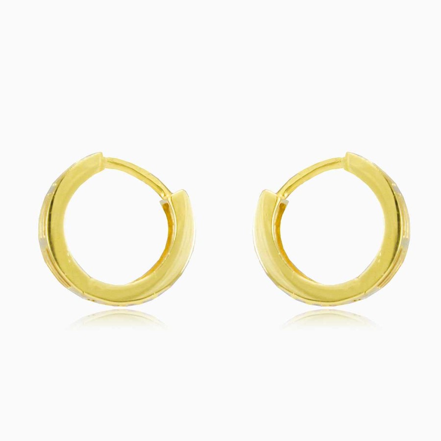 Woman Monte Cristo | Crystal Gold Huggie Earrings