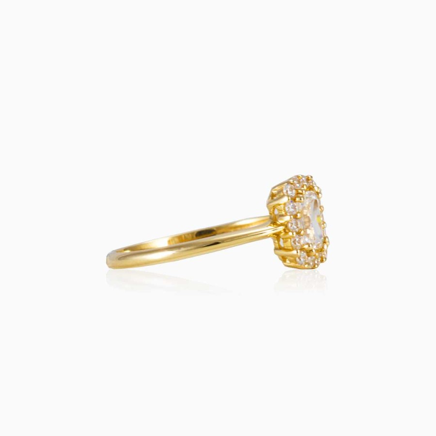 Woman Monte Cristo | Rectangle Halo Ring