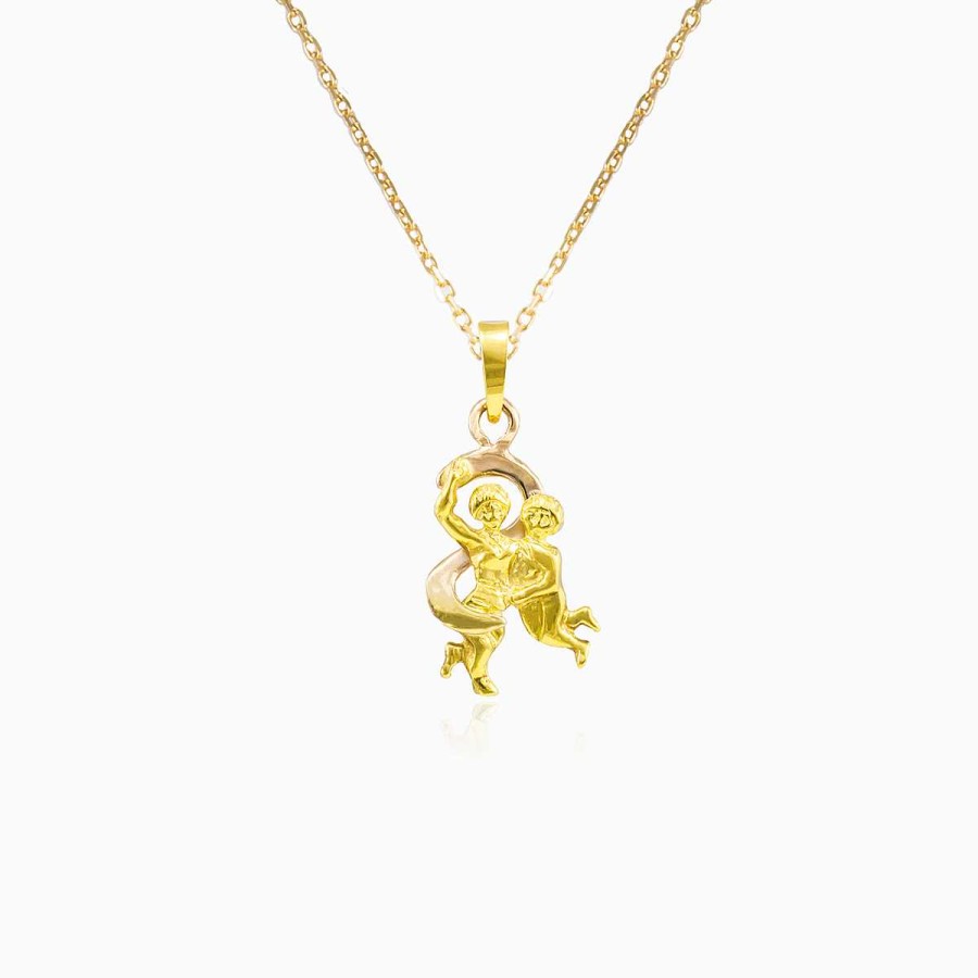 Woman Monte Cristo | Gold Gemini Zodiac Sign Pendant