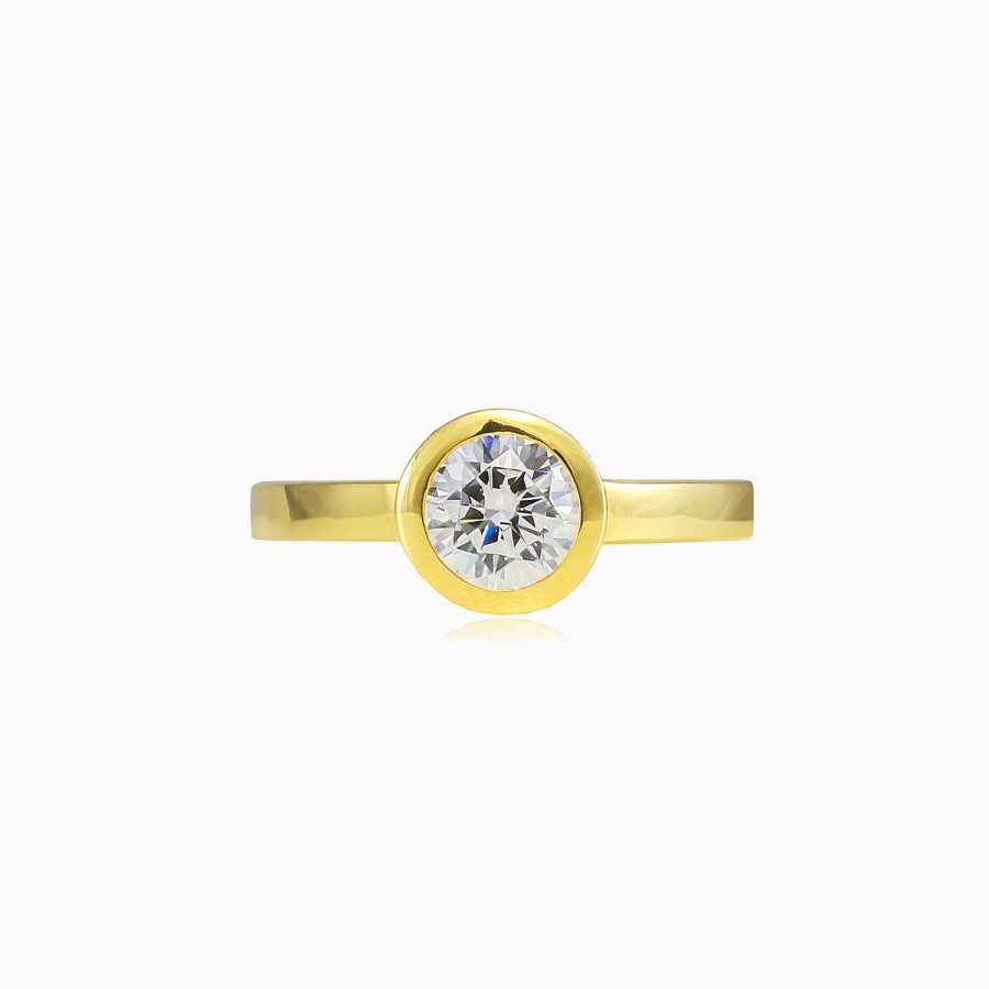 Woman Monte Cristo | Bezel Gold Crystal Ring