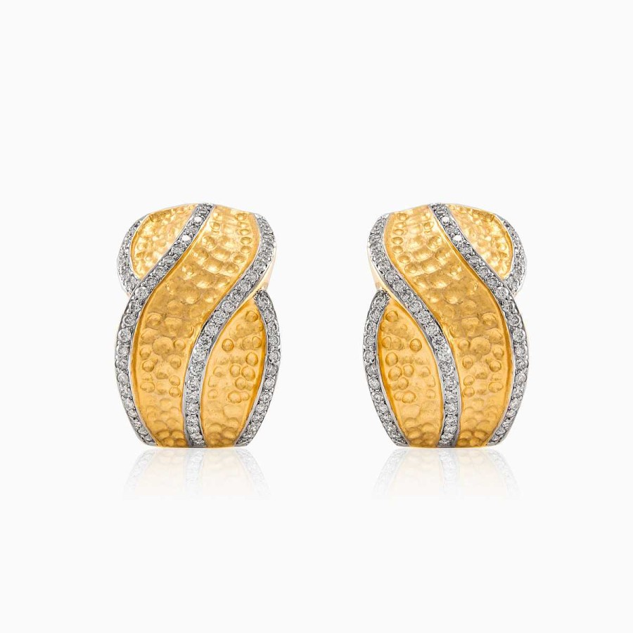 Woman Monte Cristo | Wavy Yellow Gold Earrings