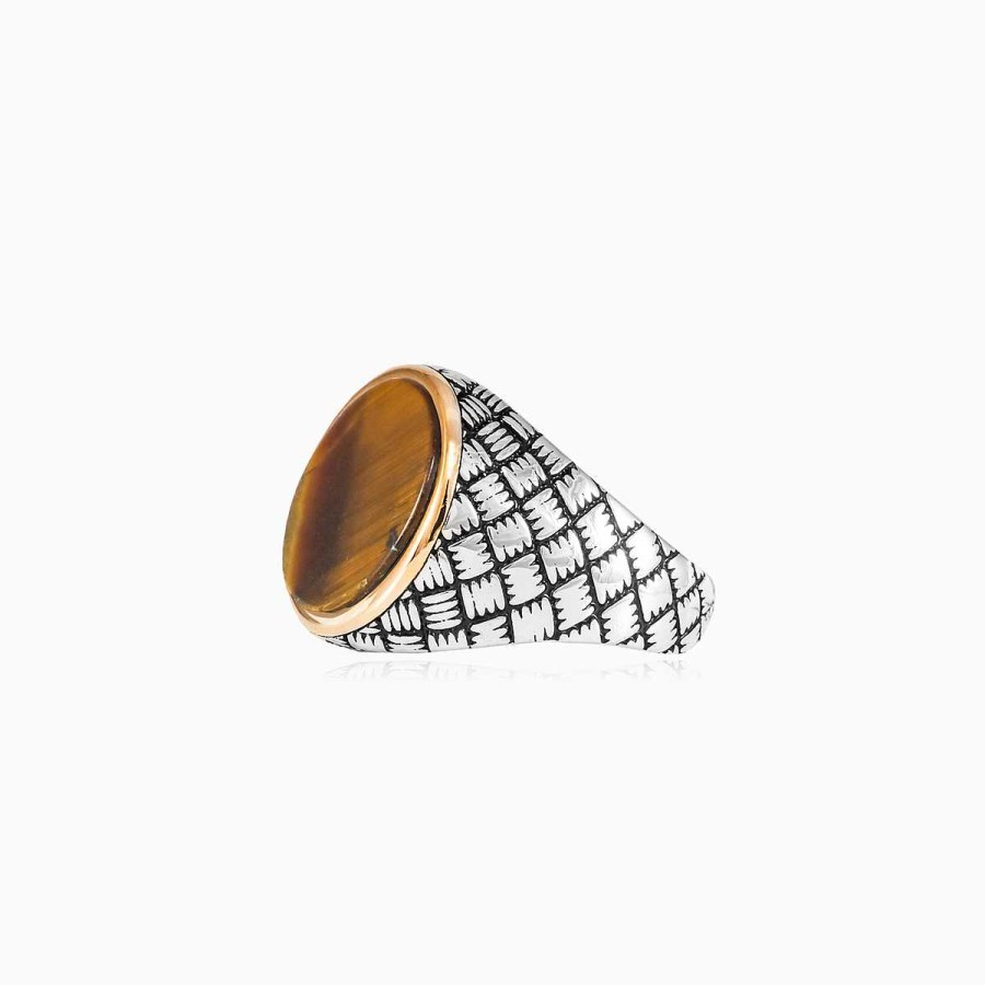 Woman Monte Cristo | Round Braided Tiger Eye Ring