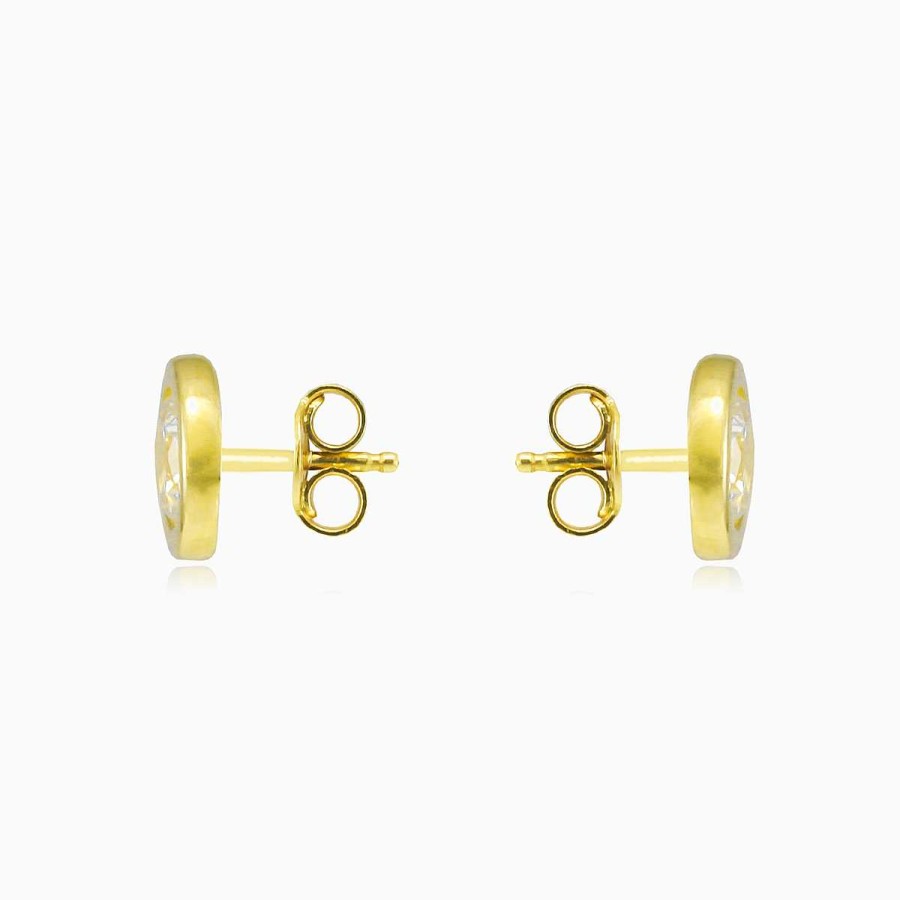 Woman Monte Cristo | Bezel Crystal Gold Studs