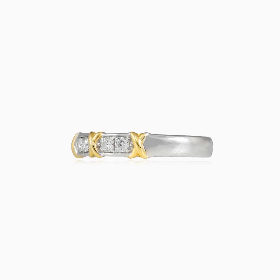 Woman Monte Cristo | Golden "X" Diamond Band