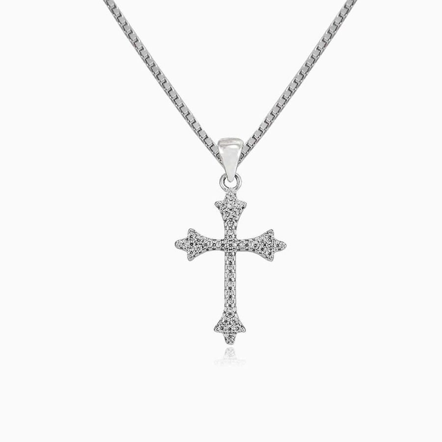 Woman Monte Cristo | Tiny Budded Cross Pendant