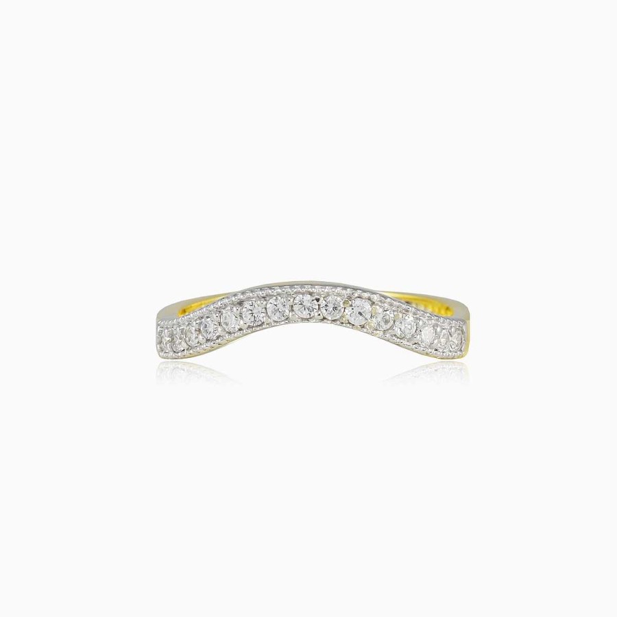 Woman Monte Cristo | Wavy Crystal And Gold Ring