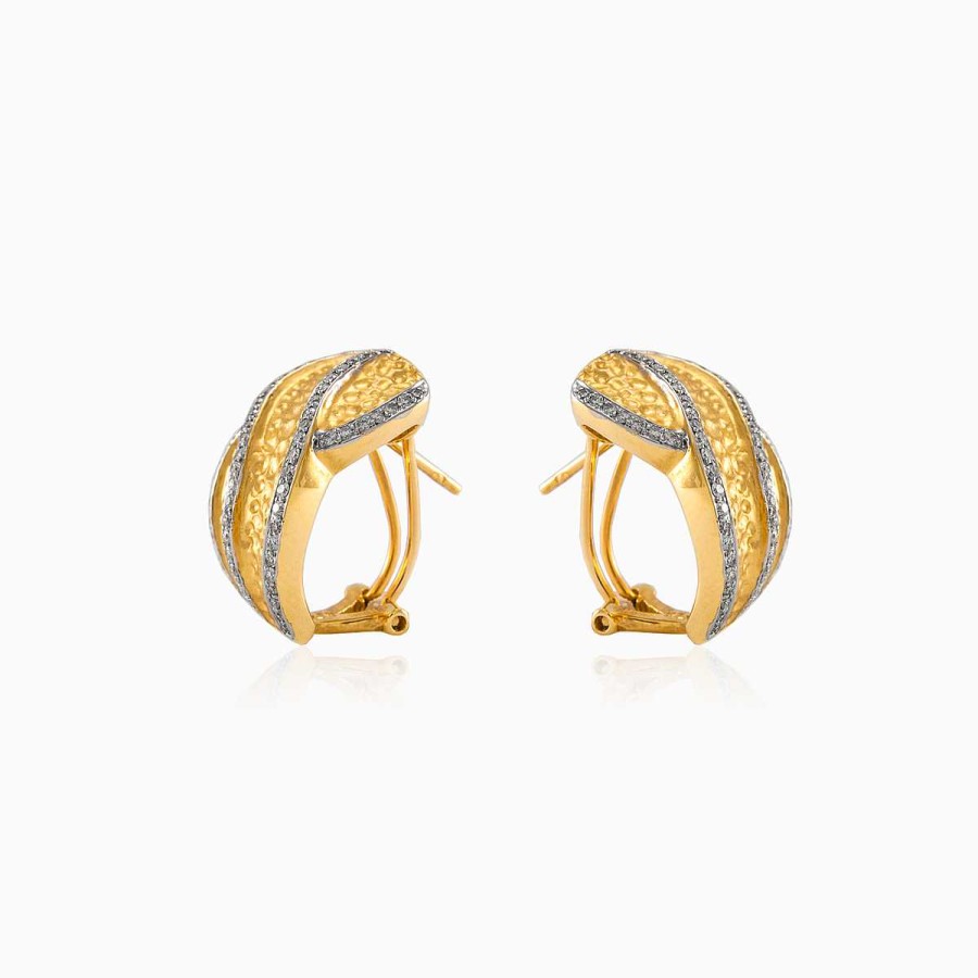 Woman Monte Cristo | Wavy Yellow Gold Earrings