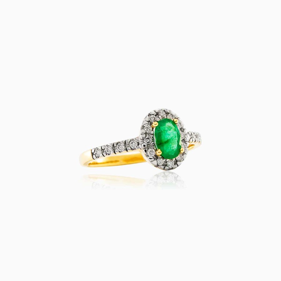 Woman Monte Cristo | Emerald And Diamond Engagement Ring