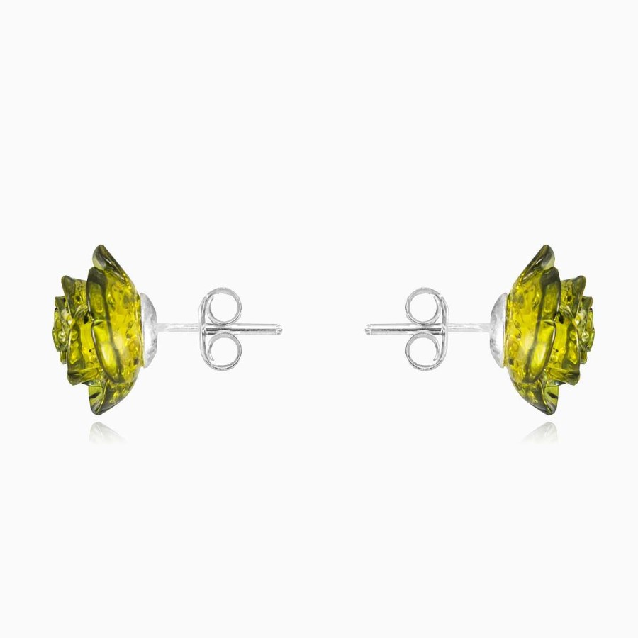 Woman Monte Cristo | Moldavite Rose Earrings