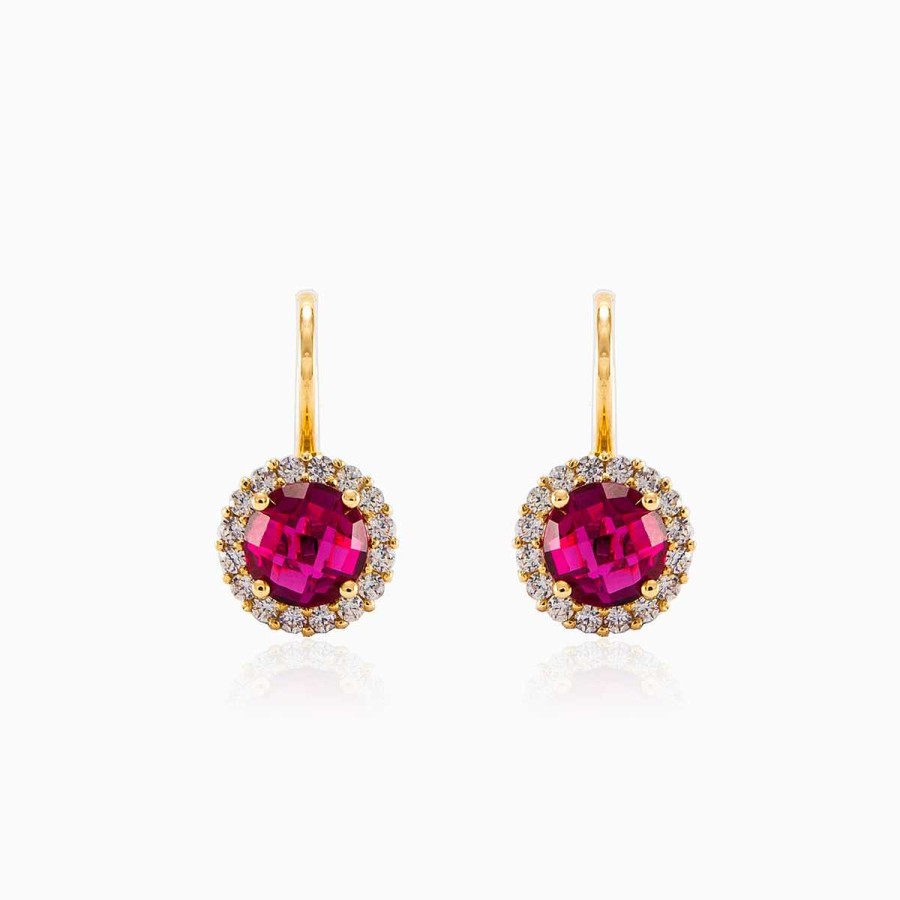 Woman Monte Cristo | Round Rubellite Earrings