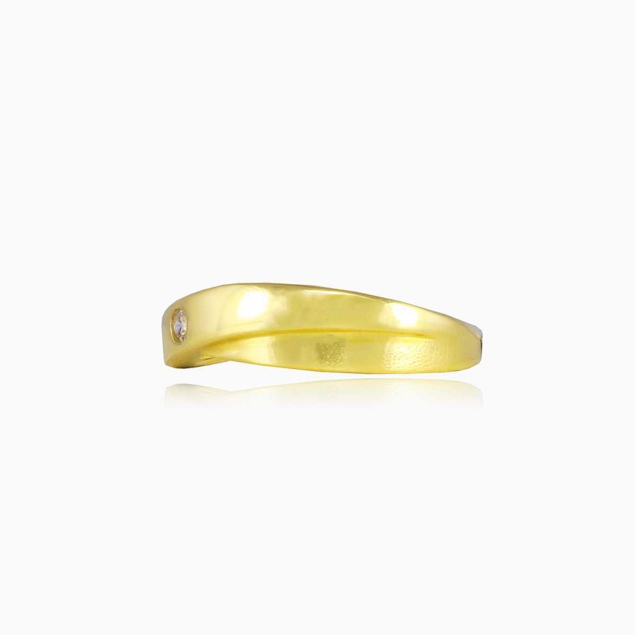 Woman Monte Cristo | Twisted One Crystal Gold Ring