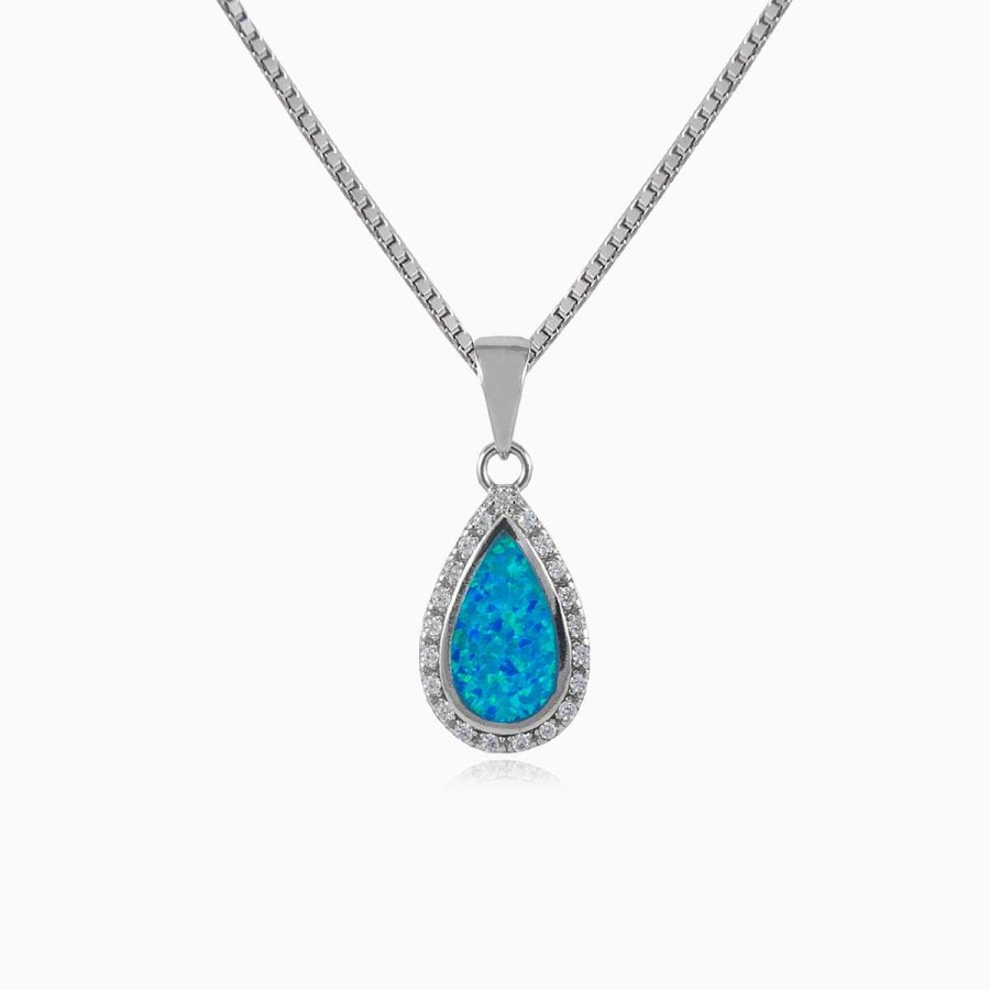 Woman Monte Cristo | Blue Opal Drop Pendant