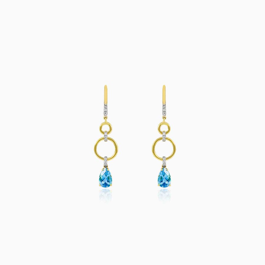 Woman Monte Cristo | Dangling Pear Topaz Earrings