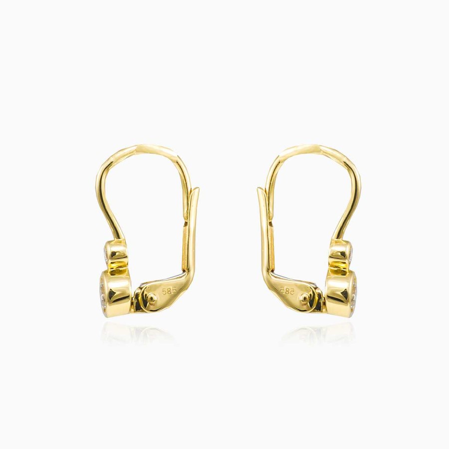 Woman Monte Cristo | Bezel Diamonds Gold Earrings