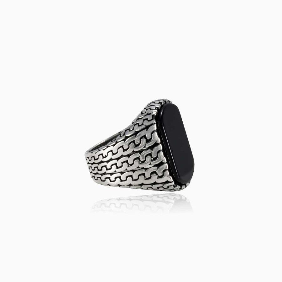 Man Monte Cristo | Chained Onyx Ring