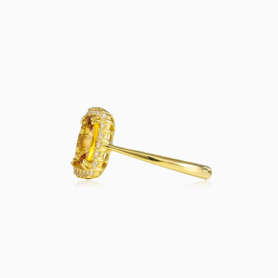 Woman Monte Cristo | Halo Radiant Citrine Ring