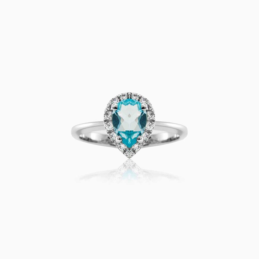 Woman Monte Cristo | Pear-Cut Topaz Engagement Ring