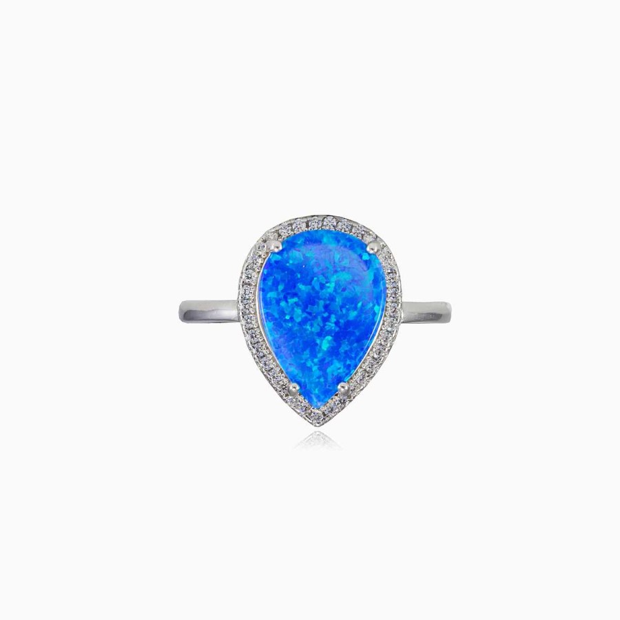 Woman Monte Cristo | Wide Blue Opal Pear Ring