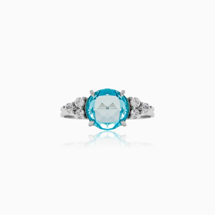 Woman Monte Cristo | Blue Topaz Engagement Ring