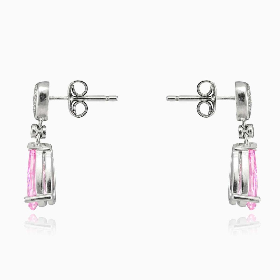 Woman Monte Cristo | Drop Rose Quartz Earrings