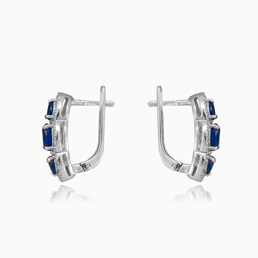 Woman Monte Cristo | Triple Sapphire Earrings