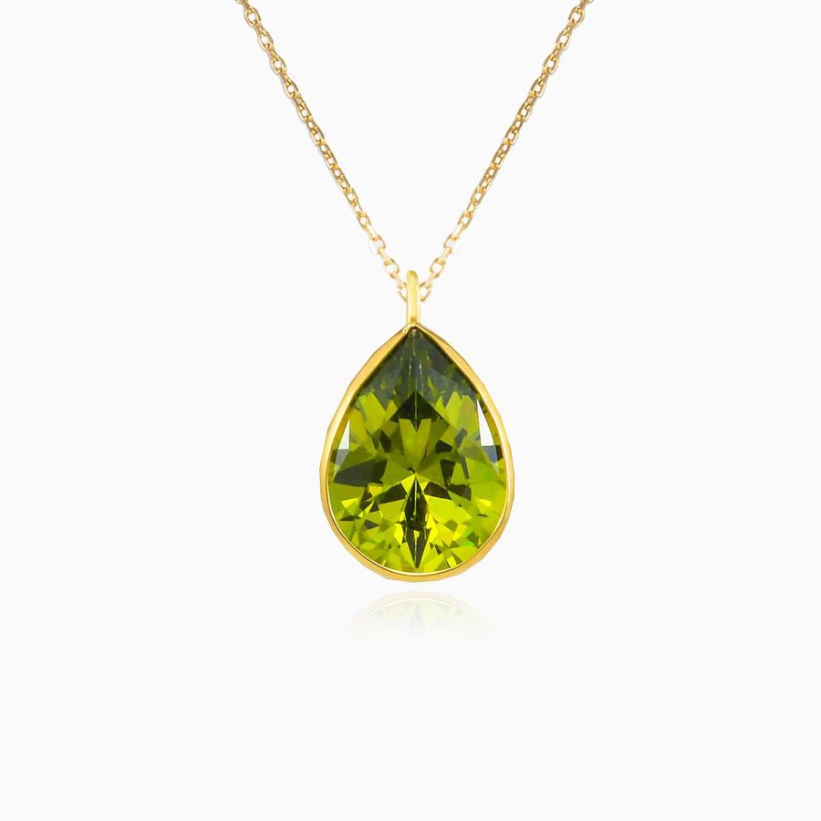 Woman Monte Cristo | Pear Olivine Gold Necklace